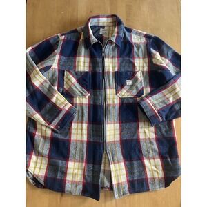 Vintage GAS Blue Jeans Plaid Shirt Jacket Made In‎ Italy Street Mood RARE Sz XXL